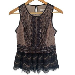 LOFT Ann Taylor Sleeveless Lace Peplum Top - Women's XSP